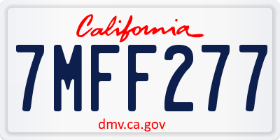 CA license plate 7MFF277