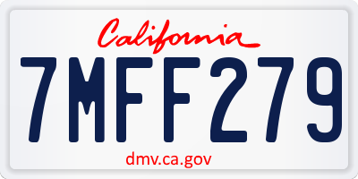 CA license plate 7MFF279