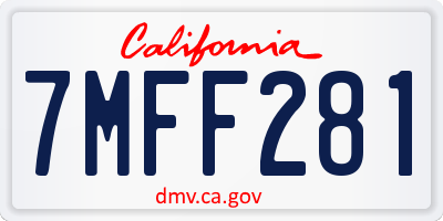 CA license plate 7MFF281