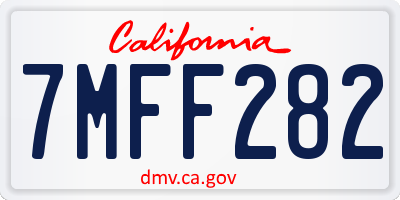 CA license plate 7MFF282