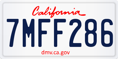 CA license plate 7MFF286