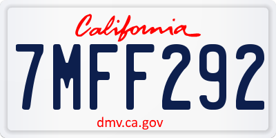CA license plate 7MFF292