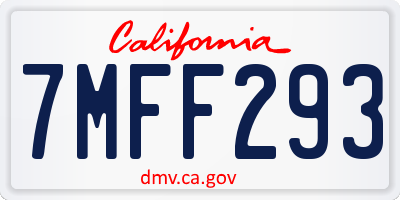 CA license plate 7MFF293