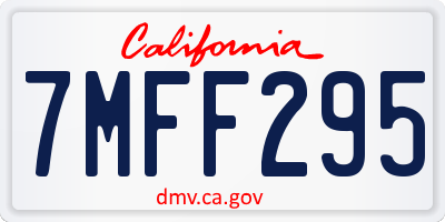 CA license plate 7MFF295