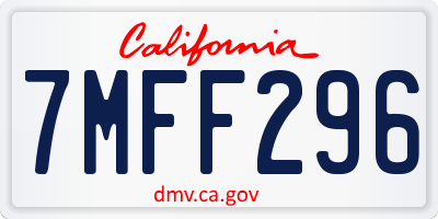 CA license plate 7MFF296
