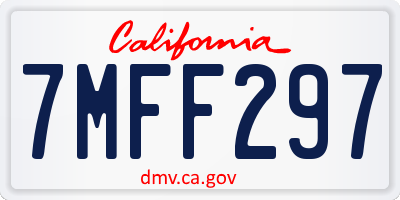 CA license plate 7MFF297