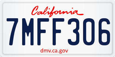 CA license plate 7MFF306