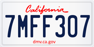 CA license plate 7MFF307