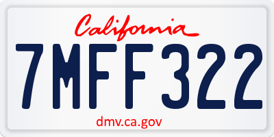 CA license plate 7MFF322