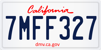 CA license plate 7MFF327
