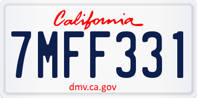 CA license plate 7MFF331
