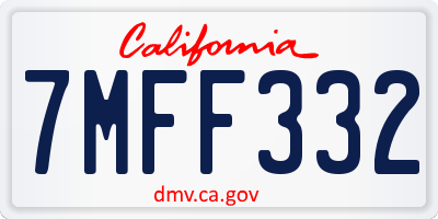 CA license plate 7MFF332
