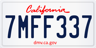 CA license plate 7MFF337