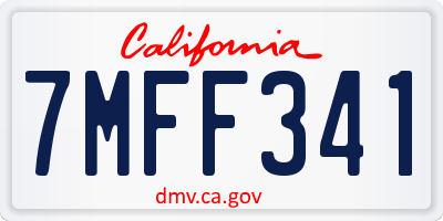CA license plate 7MFF341