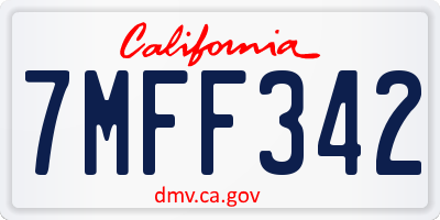CA license plate 7MFF342