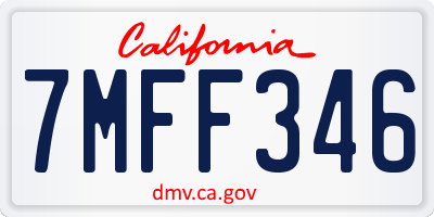 CA license plate 7MFF346