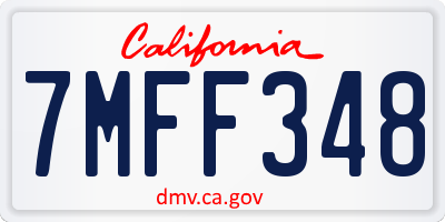 CA license plate 7MFF348