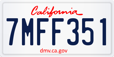 CA license plate 7MFF351