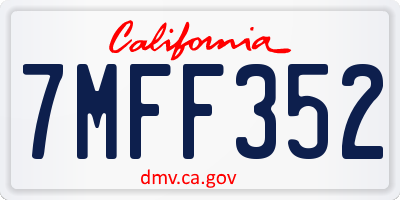 CA license plate 7MFF352
