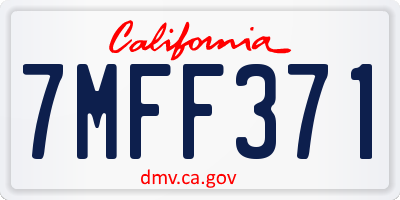 CA license plate 7MFF371
