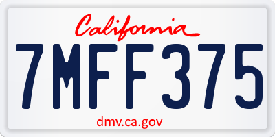 CA license plate 7MFF375