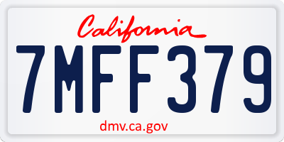 CA license plate 7MFF379