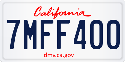 CA license plate 7MFF400
