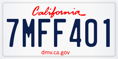 CA license plate 7MFF401