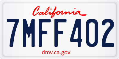 CA license plate 7MFF402