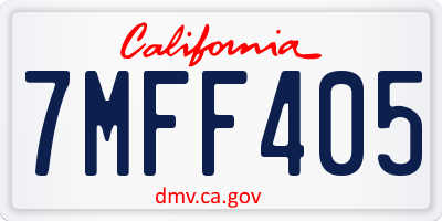 CA license plate 7MFF405