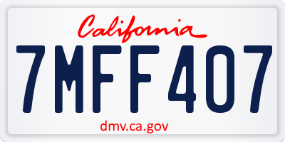 CA license plate 7MFF407