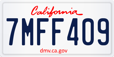 CA license plate 7MFF409