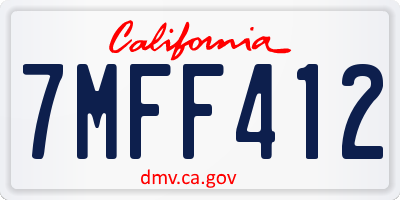 CA license plate 7MFF412