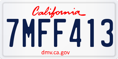 CA license plate 7MFF413
