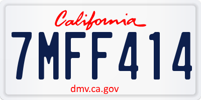 CA license plate 7MFF414