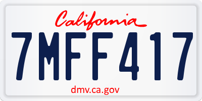 CA license plate 7MFF417