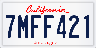 CA license plate 7MFF421