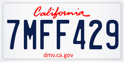 CA license plate 7MFF429