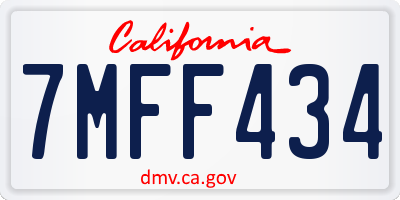 CA license plate 7MFF434