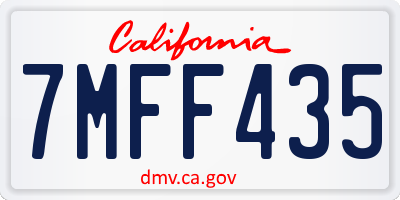 CA license plate 7MFF435