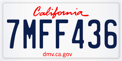 CA license plate 7MFF436