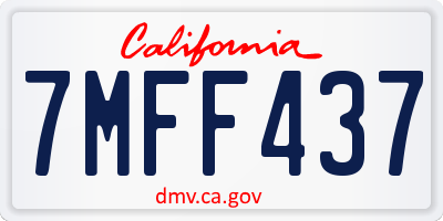 CA license plate 7MFF437