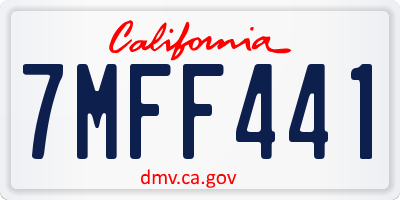 CA license plate 7MFF441