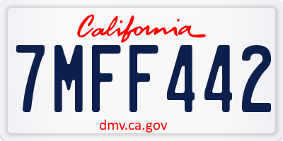 CA license plate 7MFF442