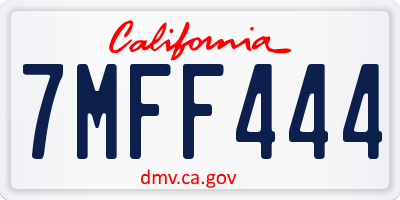 CA license plate 7MFF444