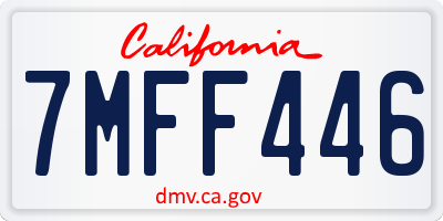 CA license plate 7MFF446