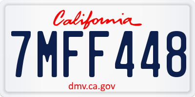 CA license plate 7MFF448