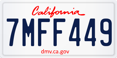 CA license plate 7MFF449