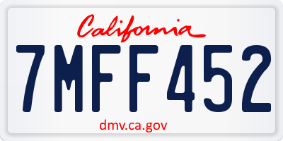 CA license plate 7MFF452