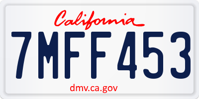 CA license plate 7MFF453